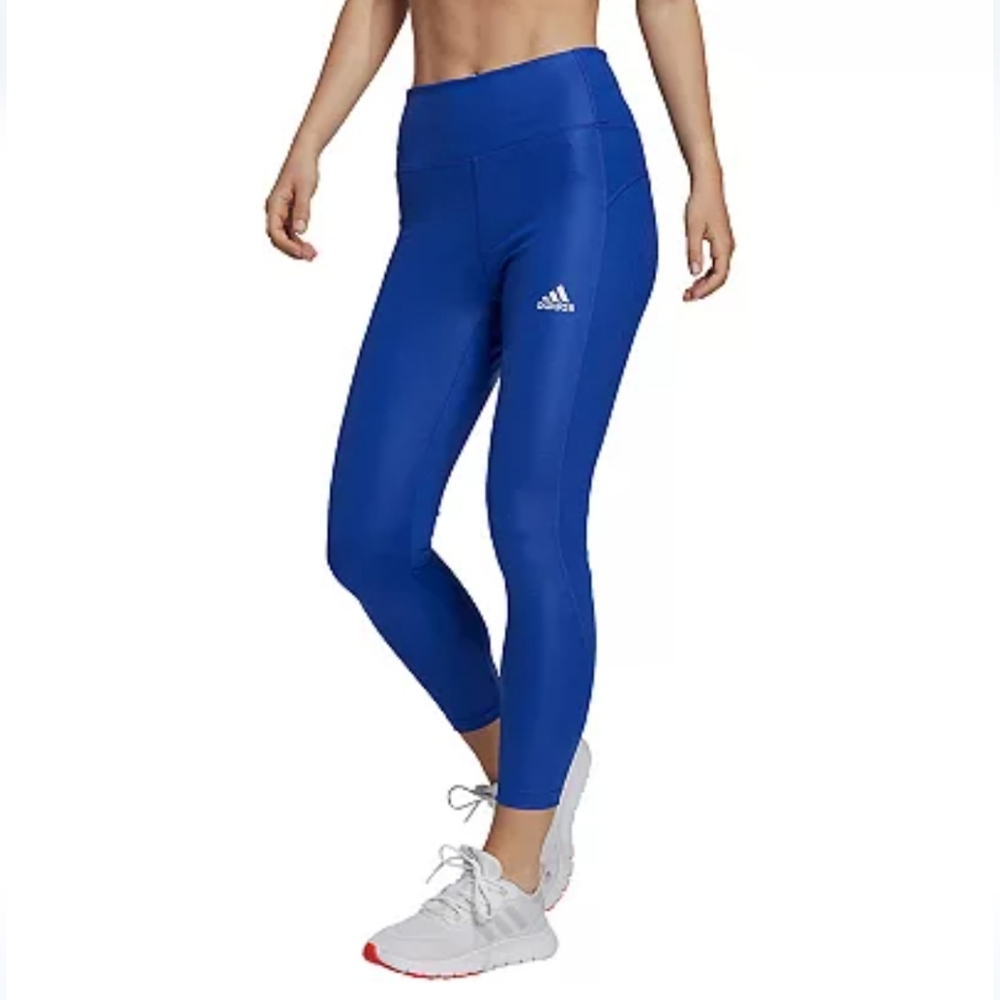 adidas Women's adidas Stay in Play 7/8 Leggings Blue New with Tags GS8611